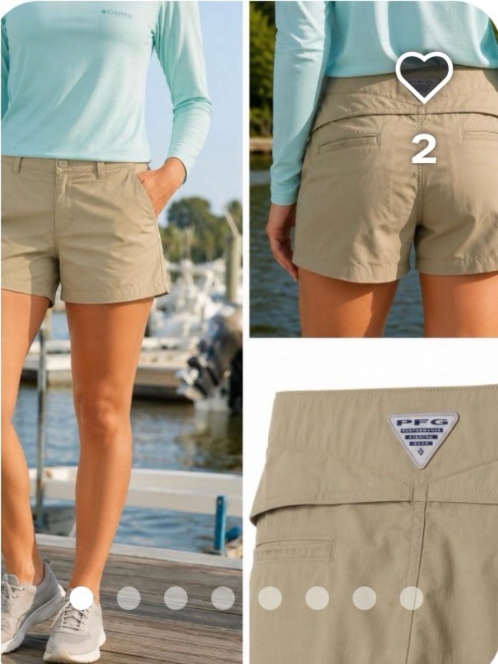 Columbia Women's PFG Tan Lightweight Shorts